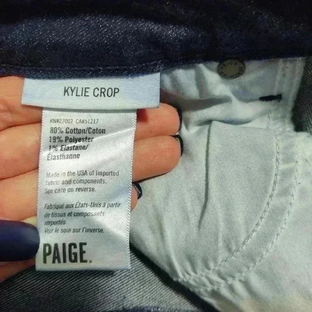 Paige Kylie crop jeans med/dark wash denim Size 25 - Picture 6 of 6